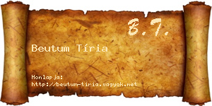 Beutum Tíria névjegykártya